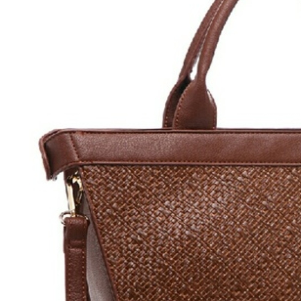 Electra Shopping Tote Purse; Brown - Picture 6 of 7